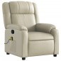 vidaXL Sillón reclinable de masaje cuero sintético crema vidaXL Sillón reclinable de masaje cuero sintético crema