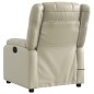 vidaXL Sillón reclinable de masaje cuero sintético crema vidaXL Sillón reclinable de masaje cuero sintético crema