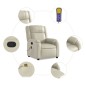 vidaXL Sillón reclinable de masaje cuero sintético crema vidaXL Sillón reclinable de masaje cuero sintético crema