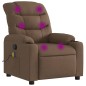 vidaXL Sillón reclinable con masaje de tela marrón vidaXL Sillón reclinable con masaje de tela marrón