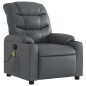 vidaXL Sillón de masaje reclinable cuero sintético gris vidaXL Sillón de masaje reclinable cuero sintético gris