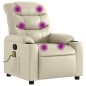 vidaXL Sillón reclinable de masaje cuero sintético crema vidaXL Sillón reclinable de masaje cuero sintético crema