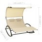vidaXL Tumbona doble con toldo textilene color crema vidaXL Tumbona doble con toldo textilene color crema