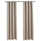 vidaXL Cortinas opacas con anillas de metal 2 piezas beige 140x245 cm vidaXL Cortinas opacas con anillas de metal 2 piezas beige 140x245 cm