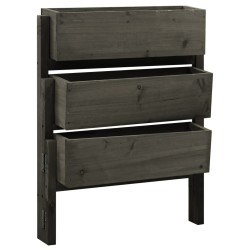 vidaXL Jardinera plegable de jardín madera de abeto gris 60x14x75 cm