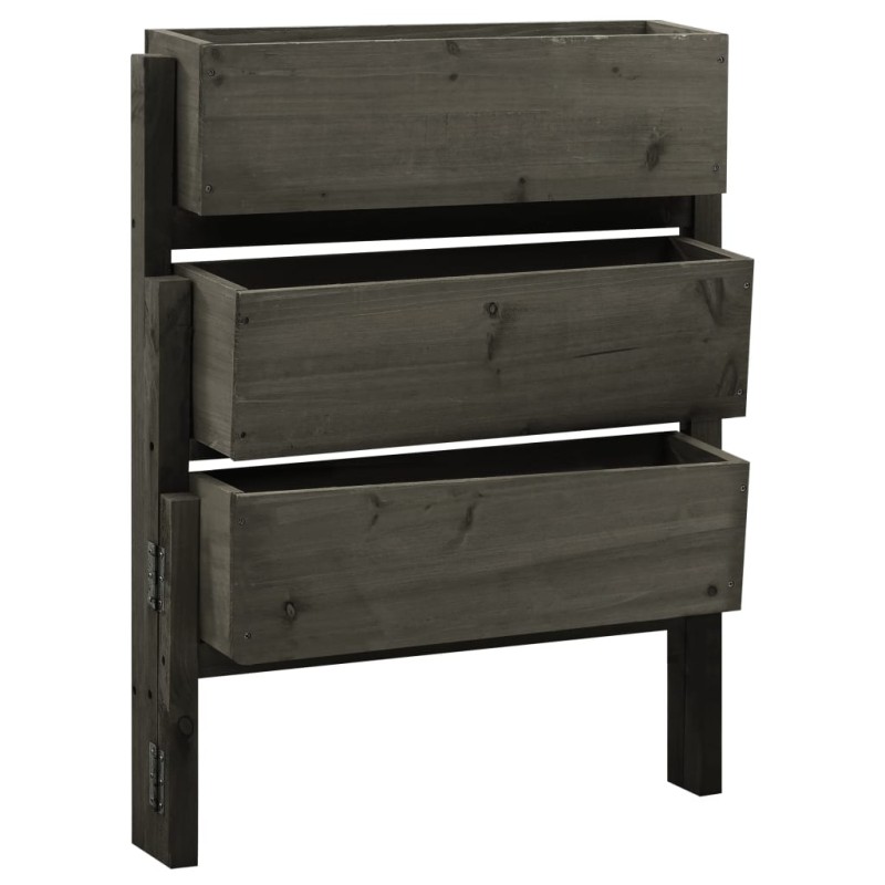 vidaXL Jardinera plegable de jardín madera de abeto gris 60x14x75 cm vidaXL Jardinera plegable de jardín madera de abeto gris 60x14x75 cm
