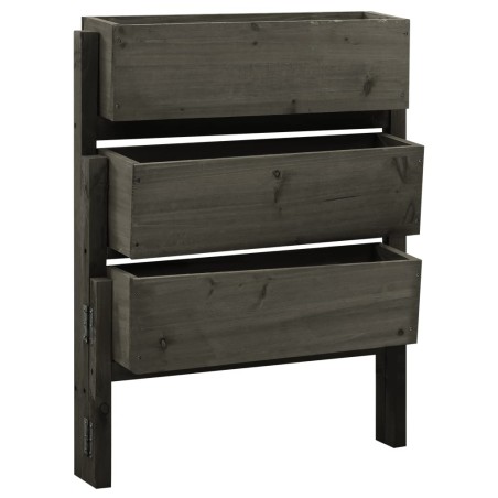 vidaXL Jardinera plegable de jardín madera de abeto gris 60x14x75 cm
