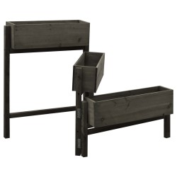 vidaXL Jardinera plegable de jardín madera de abeto gris 60x14x75 cm