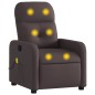 vidaXL Sillón de masaje reclinable de tela marrón oscuro vidaXL Sillón de masaje reclinable de tela marrón oscuro
