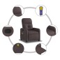 vidaXL Sillón de masaje reclinable de tela marrón oscuro vidaXL Sillón de masaje reclinable de tela marrón oscuro