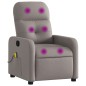 vidaXL Sillón de masaje reclinable de tela gris taupé vidaXL Sillón de masaje reclinable de tela gris taupé