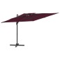 vidaXL Sombrilla colgante de doble techo rojo burdeos 400x300 cm vidaXL Sombrilla colgante de doble techo rojo burdeos 400x300 cm