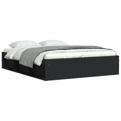 vidaXL Estructura de cama negra 140x190 cm