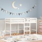 vidaXL Cama alta de niños escalera madera maciza pino blanco 80x200 cm vidaXL Cama alta de niños escalera madera maciza pino blanco 80x200 cm