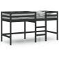 vidaXL Cama alta de niños escalera madera maciza pino negra 90x200 cm vidaXL Cama alta de niños escalera madera maciza pino negra 90x200 cm