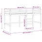 vidaXL Cama alta de niños escalera madera maciza pino negra 90x200 cm vidaXL Cama alta de niños escalera madera maciza pino negra 90x200 cm