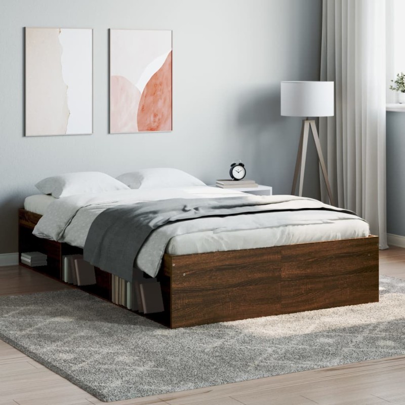 vidaXL Estructura de cama marrón roble 120x190 cm vidaXL Estructura de cama marrón roble 120x190 cm