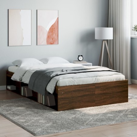 vidaXL Estructura de cama marrón roble 120x190 cm