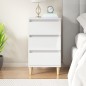 vidaXL Mesita de noche madera contrachapada blanco brillo 40x35x70 cm vidaXL Mesita de noche madera contrachapada blanco brillo 40x35x70 cm