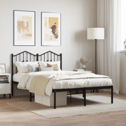 vidaXL Estructura de cama con cabecero metal negro 120x190 cm