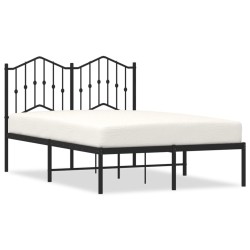 vidaXL Estructura de cama con cabecero metal negro 120x190 cm