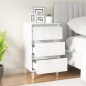 vidaXL Mesita de noche madera contrachapada blanco brillo 40x35x70 cm vidaXL Mesita de noche madera contrachapada blanco brillo 40x35x70 cm
