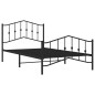 vidaXL Estructura de cama con cabecero y estribo metal negro 100x200cm vidaXL Estructura de cama con cabecero y estribo metal negro 100x200cm