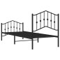 vidaXL Estructura de cama con cabecero y estribo metal negro 90x200 cm vidaXL Estructura de cama con cabecero y estribo metal negro 90x200 cm