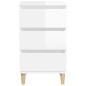 vidaXL Mesita de noche madera contrachapada blanco brillo 40x35x70 cm vidaXL Mesita de noche madera contrachapada blanco brillo 40x35x70 cm
