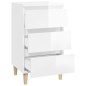 vidaXL Mesita de noche madera contrachapada blanco brillo 40x35x70 cm vidaXL Mesita de noche madera contrachapada blanco brillo 40x35x70 cm