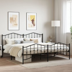 vidaXL Estructura de cama cabecero y pie de cama metal negro 200x200cm
