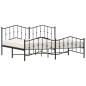 vidaXL Estructura de cama cabecero y pie de cama metal negro 200x200cm vidaXL Estructura de cama cabecero y pie de cama metal negro 200x200cm