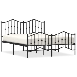 vidaXL Estructura de cama cabecero y pie de cama metal negro 150x200cm