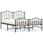 vidaXL Estructura de cama cabecero y pie de cama metal negro 150x200cm vidaXL Estructura de cama cabecero y pie de cama metal negro 150x200cm