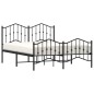 vidaXL Estructura de cama cabecero y pie de cama metal negro 150x200cm vidaXL Estructura de cama cabecero y pie de cama metal negro 150x200cm