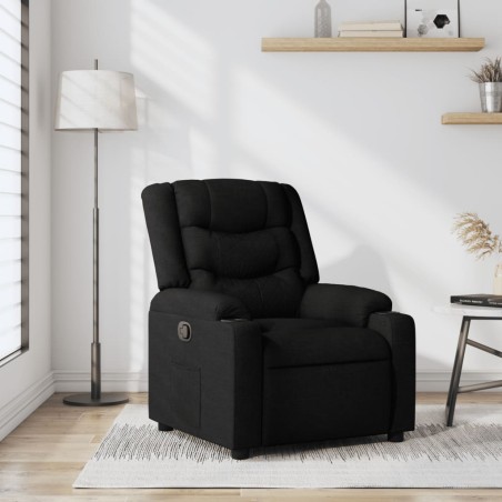 vidaXL Sillón reclinable de tela negro