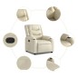 vidaXL Sillón reclinable de cuero sintético crema vidaXL Sillón reclinable de cuero sintético crema