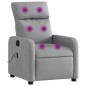 vidaXL Sillón reclinable de masaje de tela gris claro vidaXL Sillón reclinable de masaje de tela gris claro
