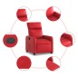 vidaXL Sillón reclinable de cuero sintético rojo vidaXL Sillón reclinable de cuero sintético rojo