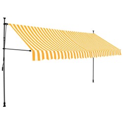 vidaXL Toldo manual retráctil con LED blanco y naranja 400 cm
