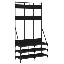 vidaXL Perchero con zapatero negro 100x40x184 cm