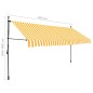 vidaXL Toldo manual retráctil con LED blanco y naranja 400 cm vidaXL Toldo manual retráctil con LED blanco y naranja 400 cm