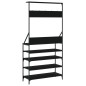 vidaXL Perchero con zapatero negro 90x34x184 cm