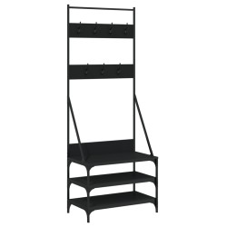 vidaXL Perchero con zapatero negro 70x40x184 cm