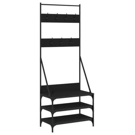 vidaXL Perchero con zapatero negro 70x40x184 cm