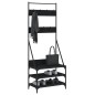 vidaXL Perchero con zapatero negro 70x40x184 cm