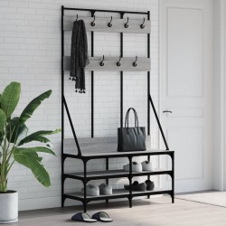 vidaXL Perchero con zapatero gris Sonoma 100x40x184 cm