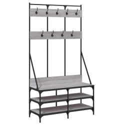 vidaXL Perchero con zapatero gris Sonoma 100x40x184 cm