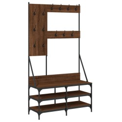 vidaXL Perchero con zapatero roble marrón 100x40x184 cm