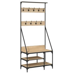 vidaXL Perchero con zapatero roble Sonoma 80x40x184 cm
